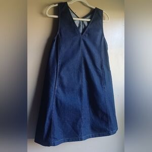 UNIQLO Denim V-neck sleeveless Mino Dress Size 13